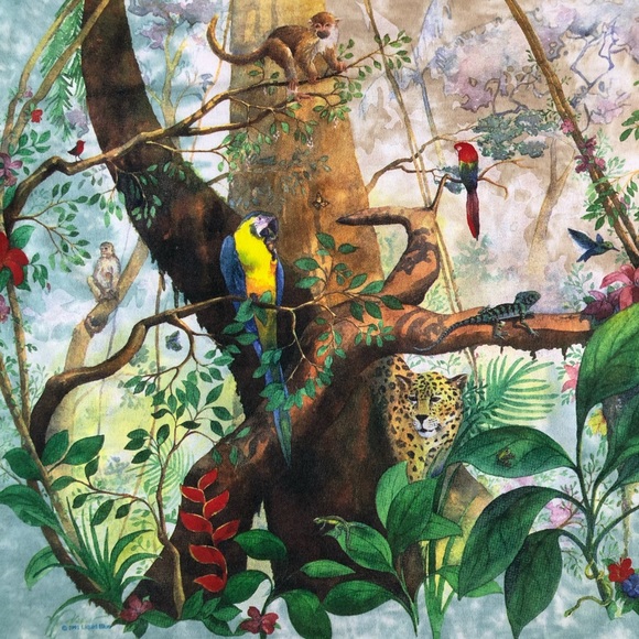 Rainforest 1991 Liquid Blue Vintage All Over Tie T - Picture 5 of 11